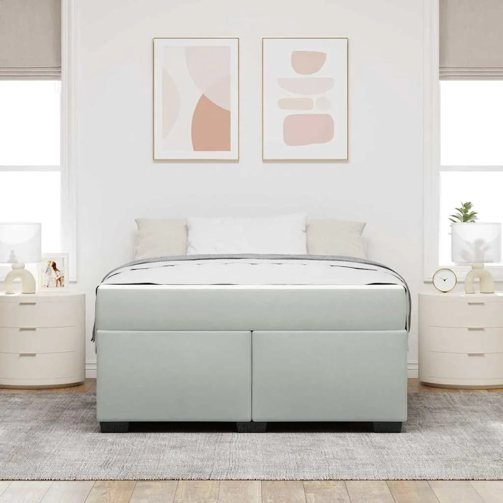 Estrutura de cama com colchão Cinzento-claro 160 x 200 cm
