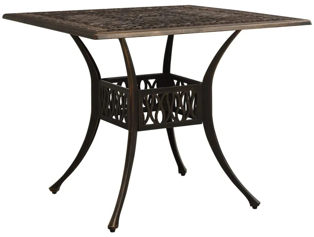 315588 vidaXL Mesa de jardim 90x90x73 cm alumínio fundido bronze