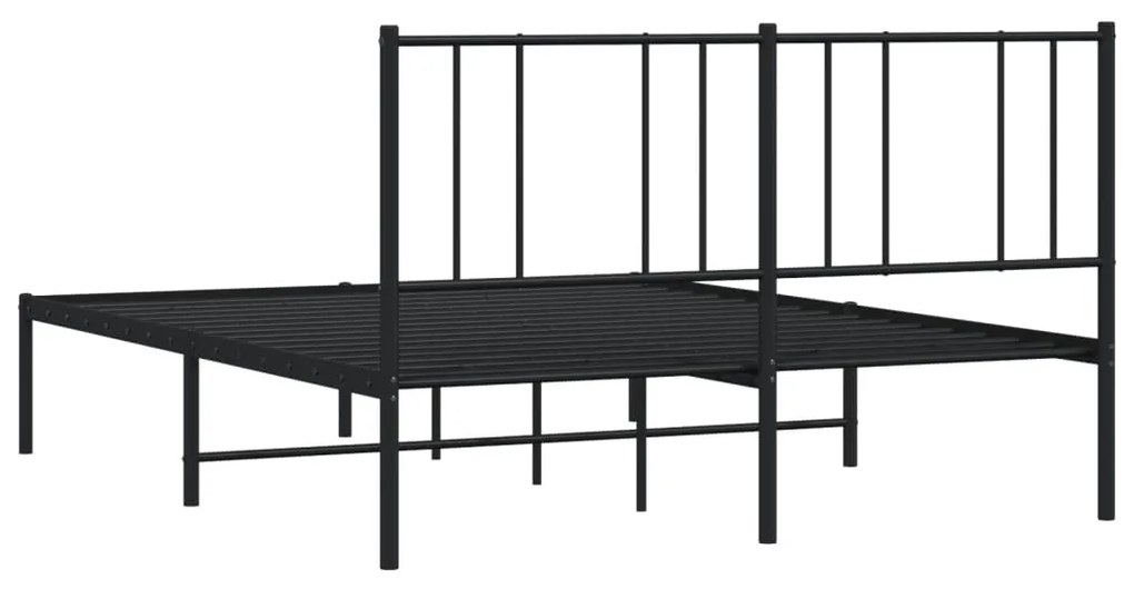 Estrutura de cama com cabeceira 140x190 cm metal preto