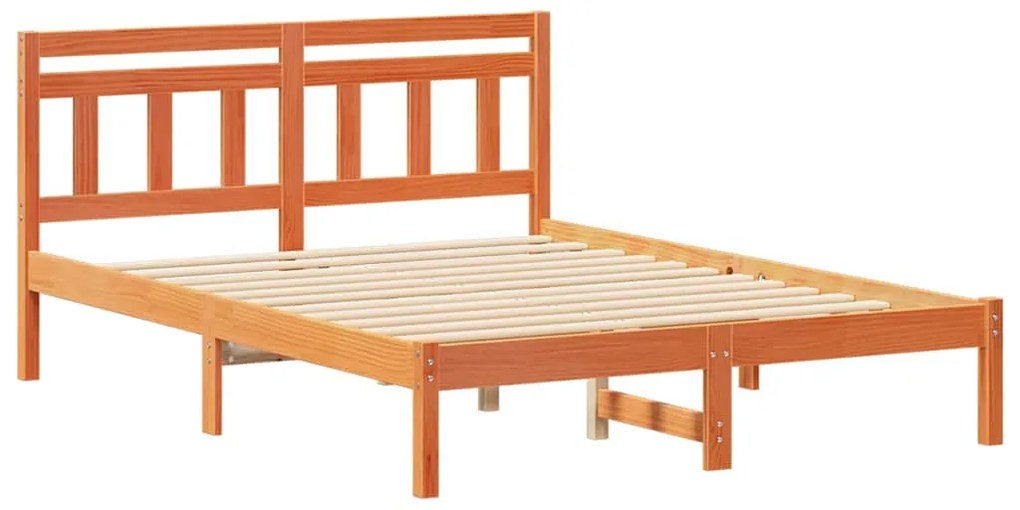 Estrutura da Cama Castanho 140 x 190 cm Madeira de pinho maciça