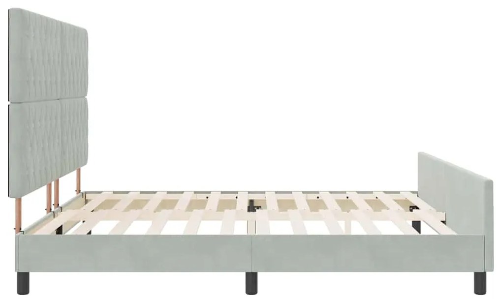 Cama vidaXL Cinza Claro 200x200 cm Veludo