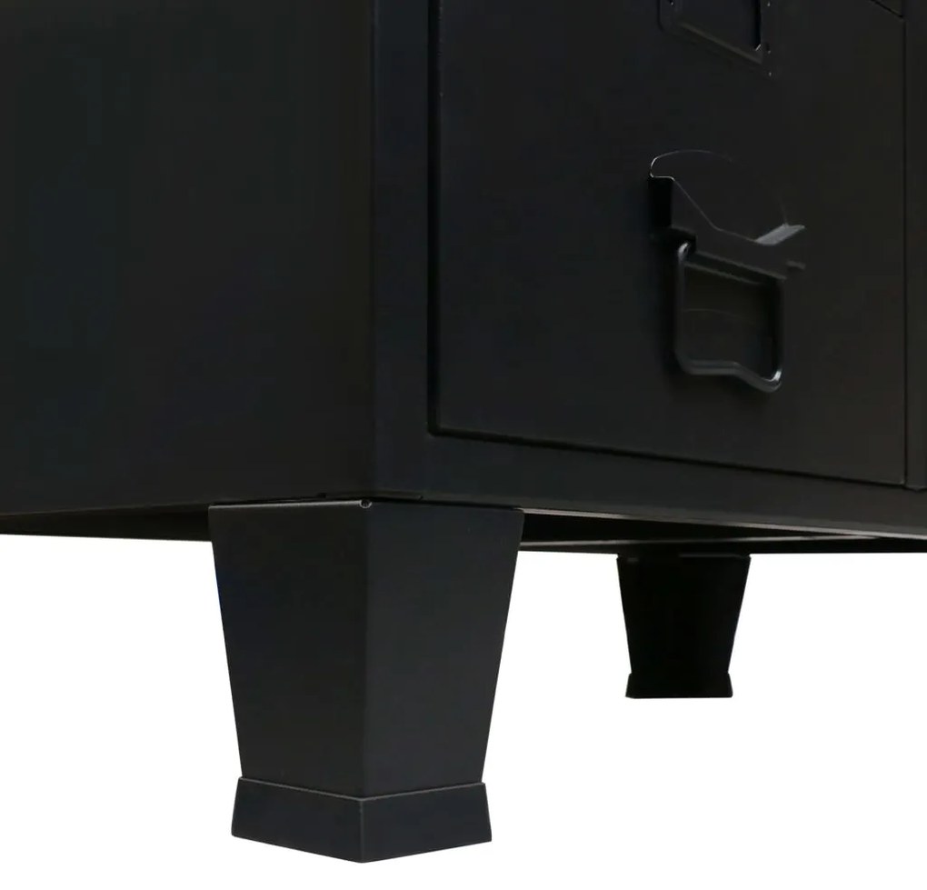 Roupeiro estilo industrial em metal 67x35x107 cm preto