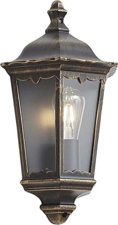 Lanterna de Parede Exterior Clássica Ouro Antigo IP44 - Havana Half