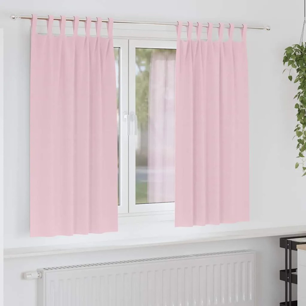 vidaXL Cortinas Blackout com Argolas 2 pcs Rosa bebé 175 x 140 cm
