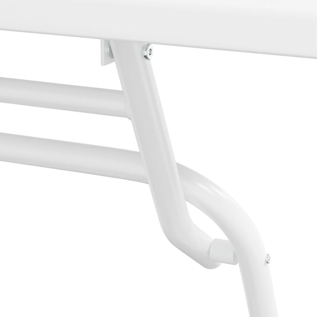 Conjunto Bistro Dobrável 3 Peças Branco Aço
