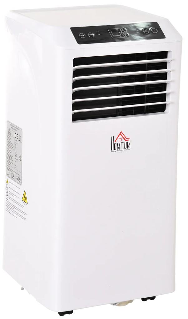 HOMCOM Ar Condicionado Portátil 9000BTU 3 em 1 Refrigerador Ventoinha e Desumidificador com Temporizador Controlo Remoto Potência 1003W Silencioso 35,4x33,8x69,8cm Branco