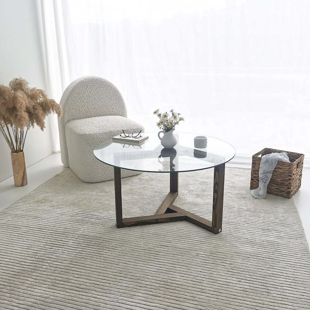 Mesa de Centro Miro – Nogueira – 75x40x75 cm