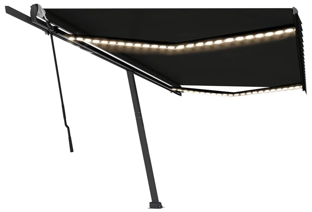 Toldo retrátil manual com LED 500x350 cm antracite