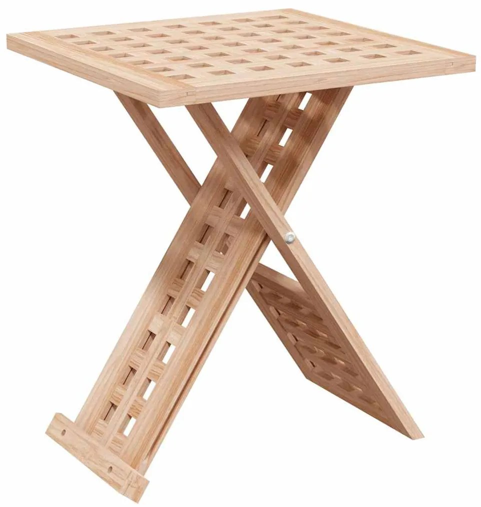 Mesa de café dobrável 33x33x40,5 cm em madeira sólida de nozes
