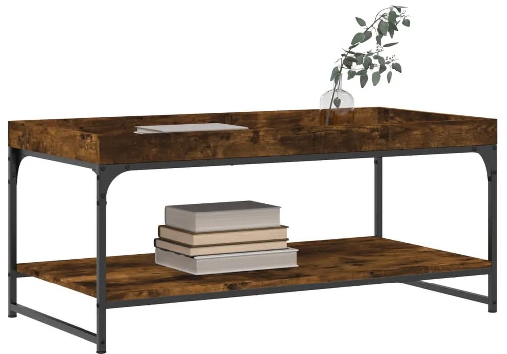 Mesa de centro 100x49x45 cm derivados madeira carvalho fumado