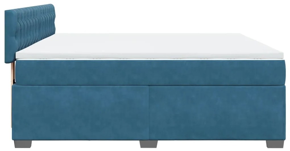Cama com molas/colchão 180x200 cm veludo azul
