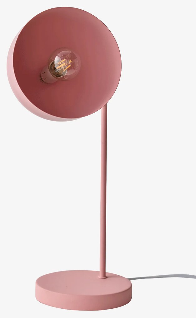 Candeeiro de mesa em metal bicolor rosa