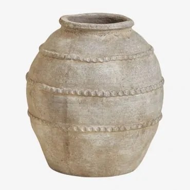 Vaso De Terracota (↑25 Cm) Agnon Castanho-pedra - Sklum