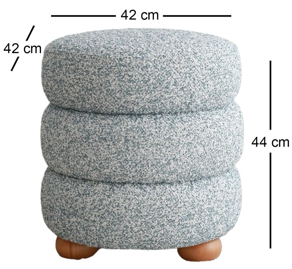 Pouffe Boumy – Azul Cinza – 42x44x42 cm