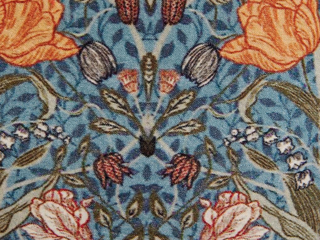 Almofada decorativa com padrão floral azul e laranja 45 x 45 cm MITELLA Beliani