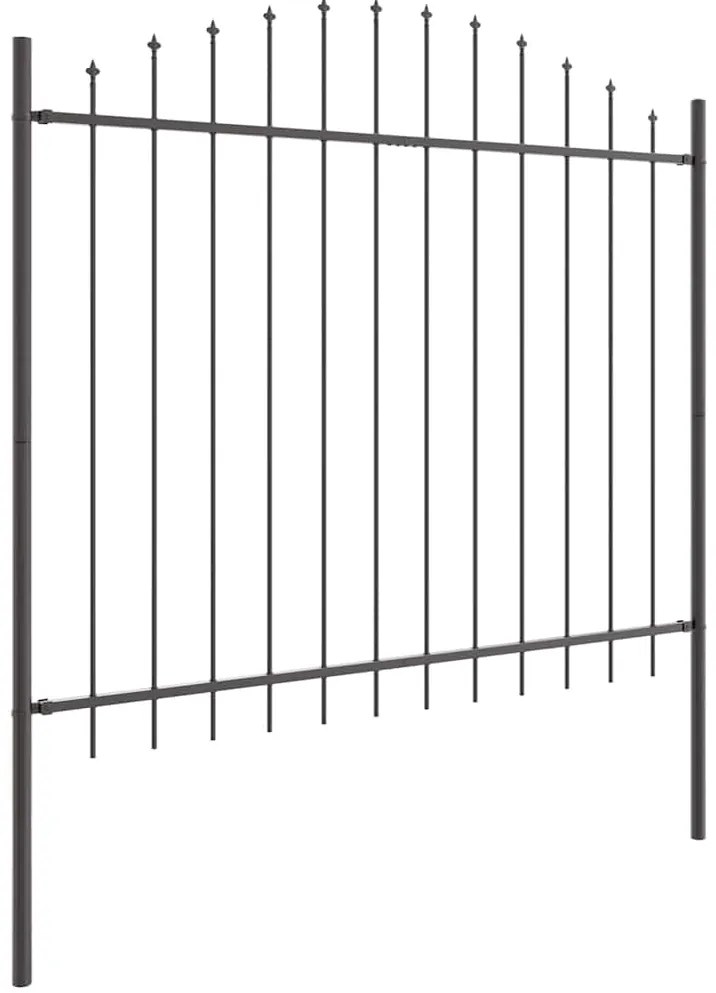 Cercado de jardim com arco cinza, 10,2 x 1,5 m, em aço.