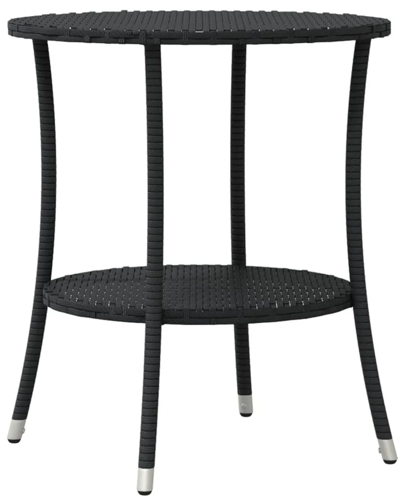 3 pcs conjunto de bistrô com almofadões vime PE preto