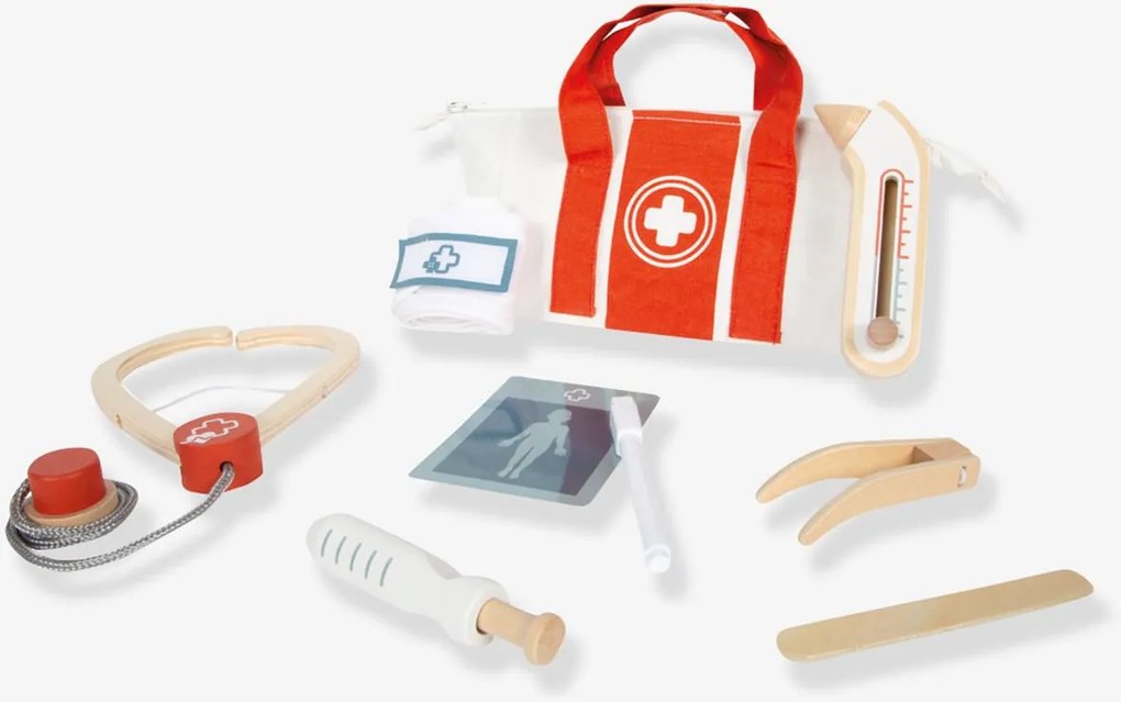 Conjunto de jogo de mala de médico small foot para criança vermelho