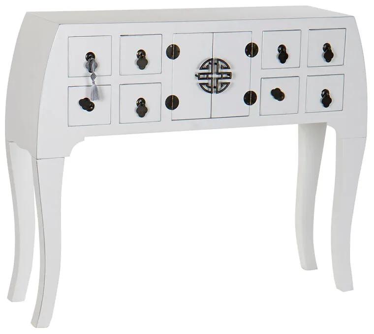 Consola DKD Home Decor Branco Prata Abeto Madeira MDF (98 x 26 x 80 cm)