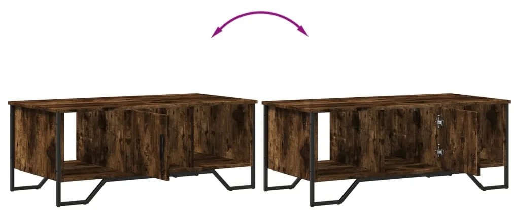 Mesa de centro 100x51x40 cm derivados madeira carvalho fumado
