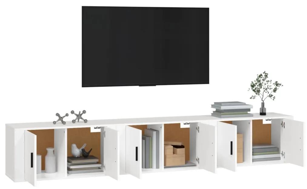 Móveis de TV de parede 3 pcs 80x34,5x40 cm branco