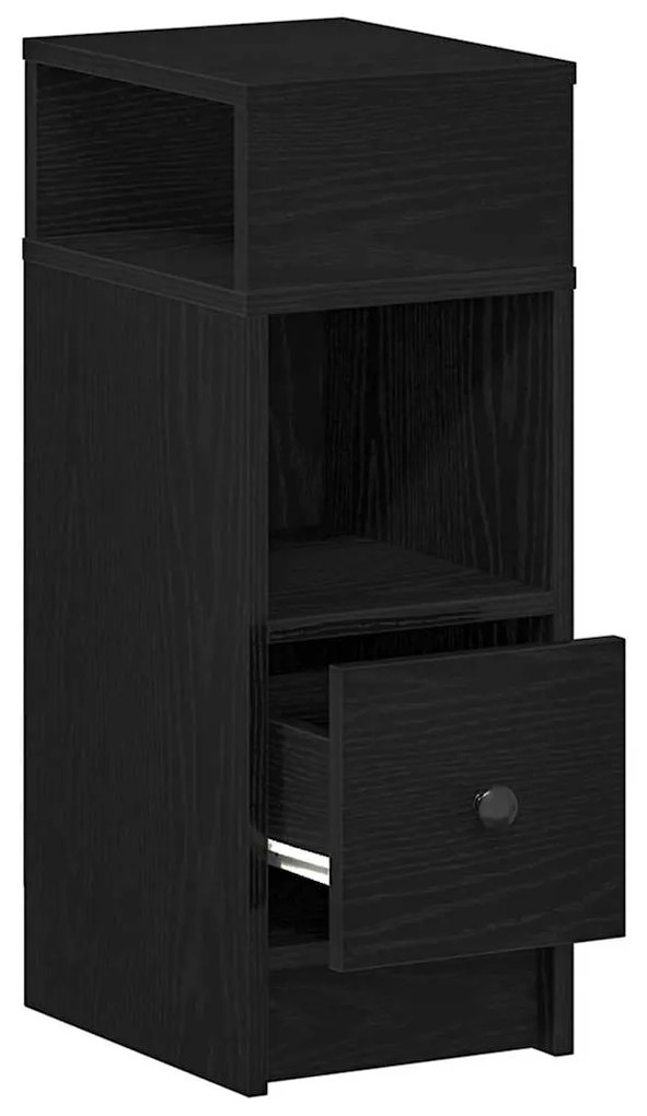 Mesa de cabeceira com gaveta 25x31x66 cm preto