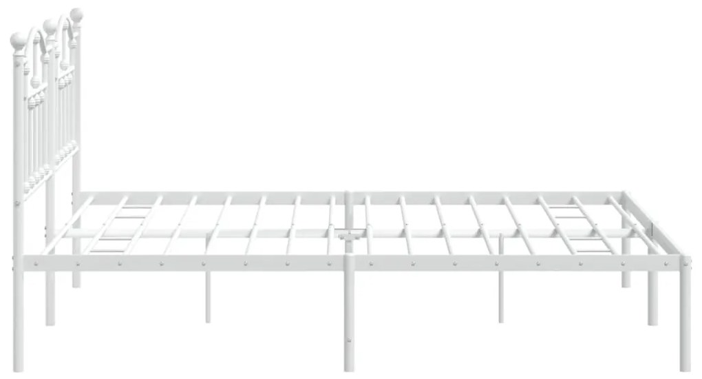 Estrutura de cama com cabeceira 180x200 cm metal branco