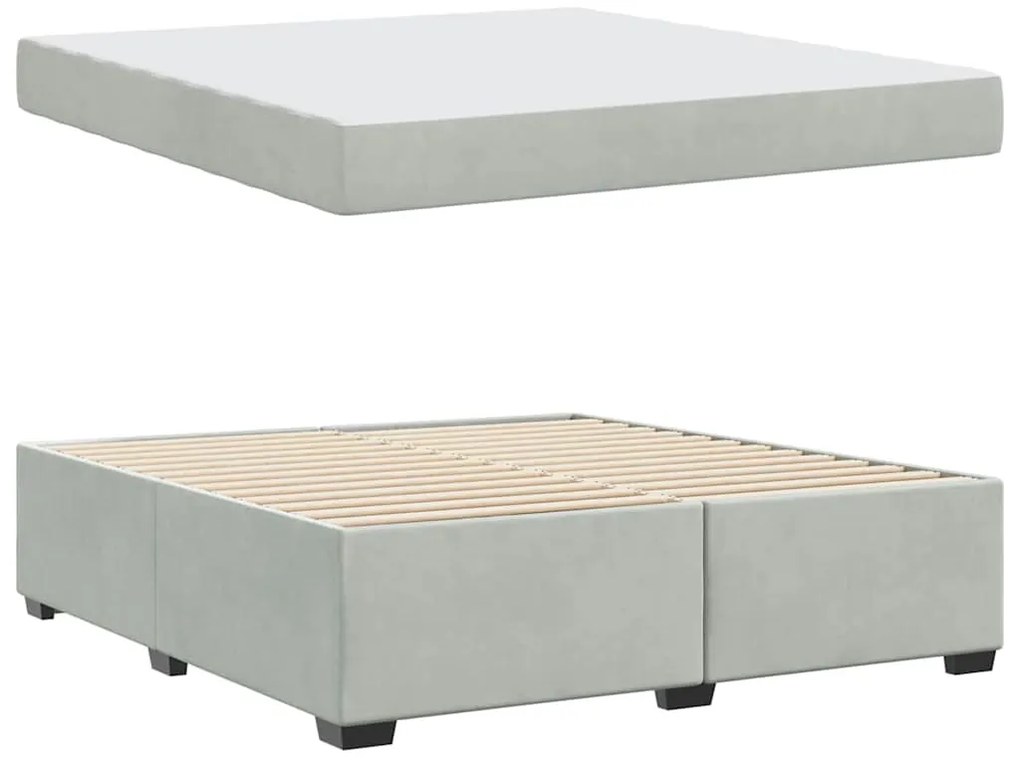 Estrutura de cama com colchão Cinzento-claro 180 x 200 cm