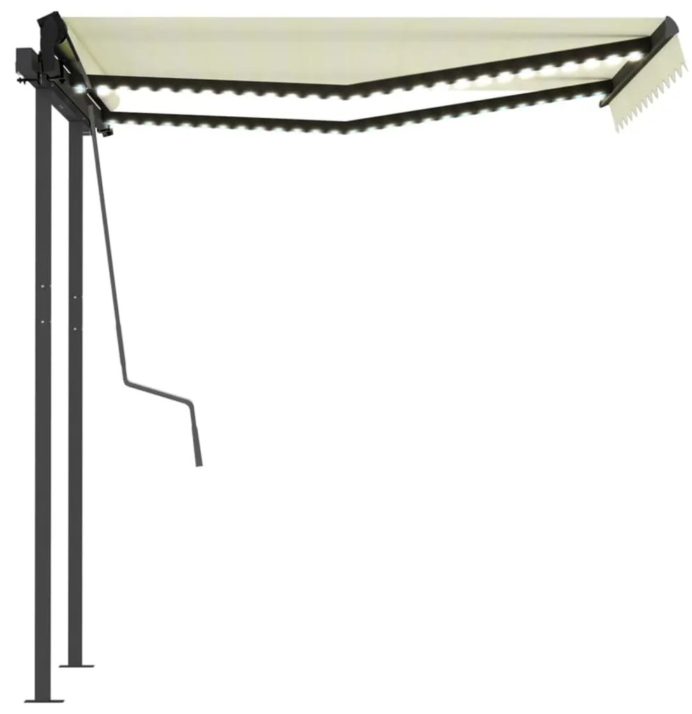 Toldo automático c/ LED e sensor de vento 3,5x2,5 m cor creme