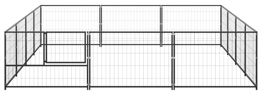 Canil para cães 12 m² aço preto