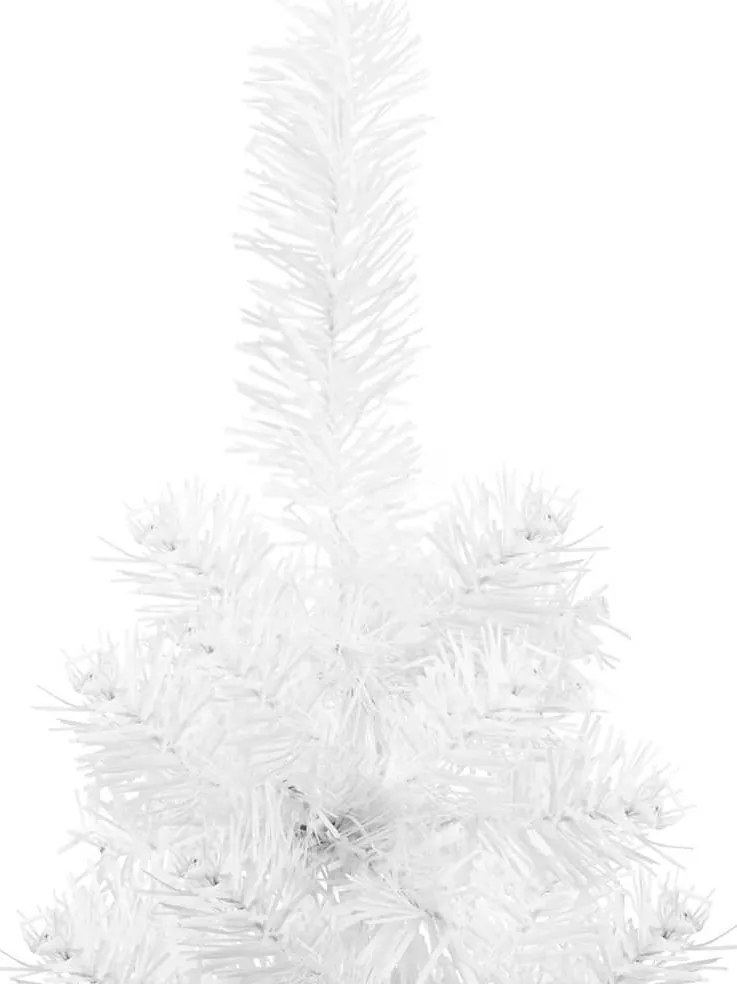Meia árvore de Natal fina com suporte 120 cm branco