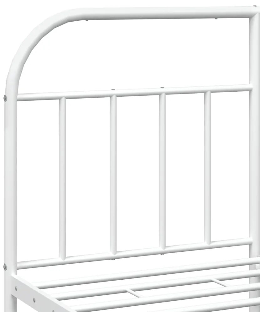 Estrutura de cama com cabeceira 160x200 cm metal branco