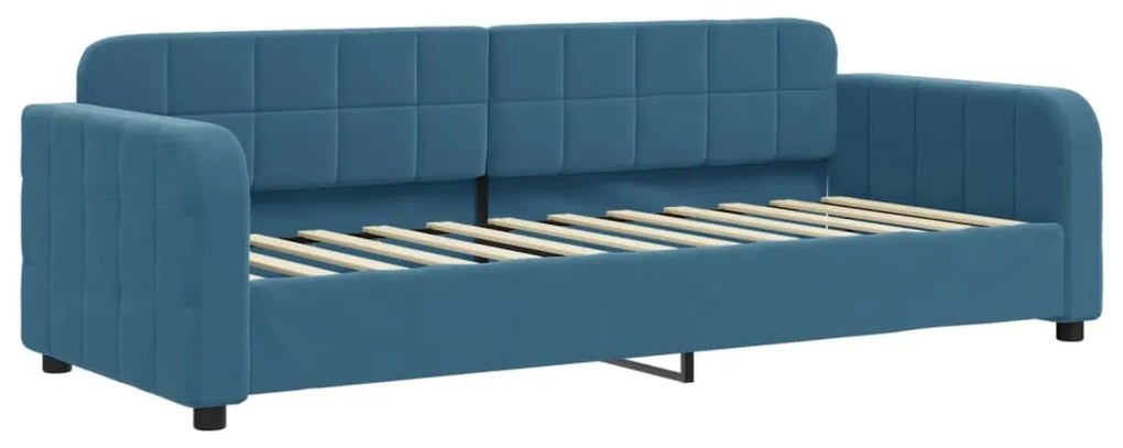 Sofá-cama com gavetão 80x200 cm veludo azul