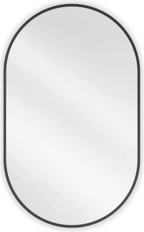 Mexen Loft espelho de casa de banho oval 90 x 55 cm, moldura preta - 9851-090-055-000-70