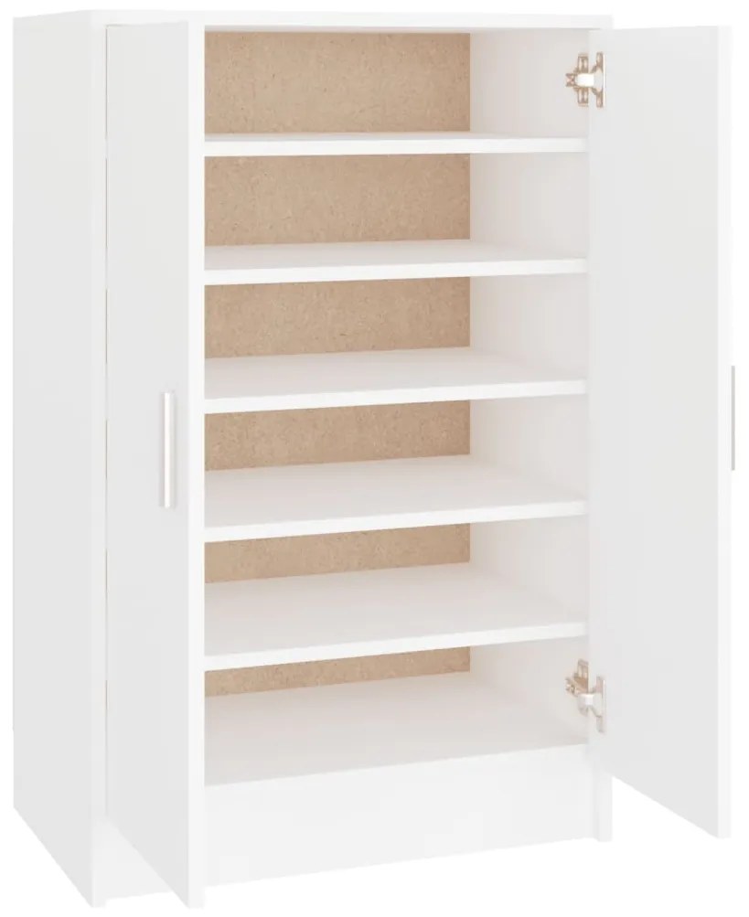 Armário para sapatos 60x35x92 cm derivados de madeira branco