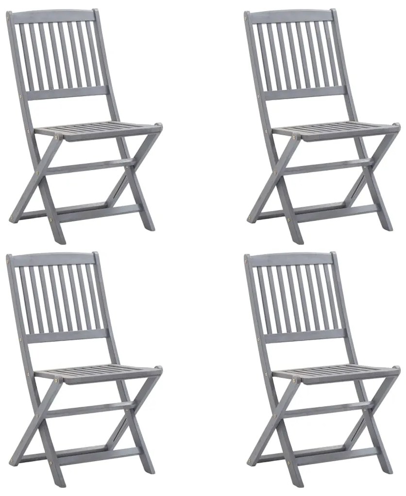 vidaXL Cadeiras de jardim dobráveis 4 pcs madeira acácia maciça