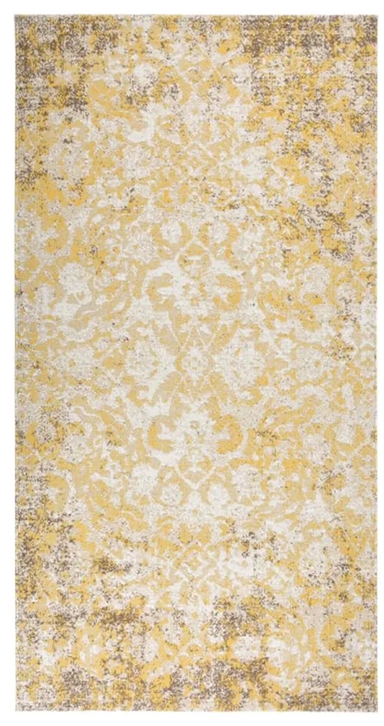 Tapete de exterior tecelagem lisa 80x150 cm amarelo