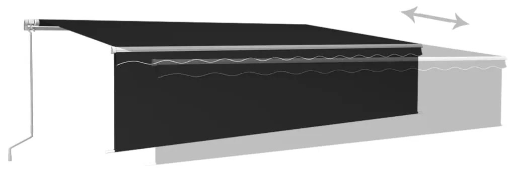 Toldo retrátil manual com estore/LED 6x3 m antracite