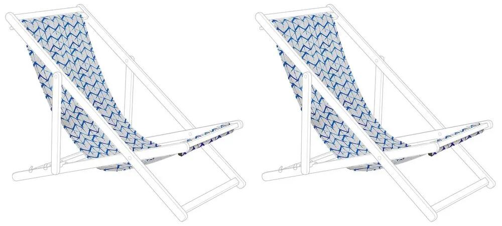 Conjunto de 2 tecidos com linhas azuis para espreguiçadeiras ANZIO / AVELLINO Beliani