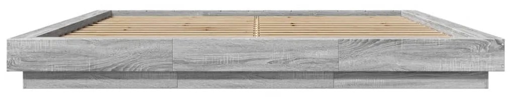 Estrutura de cama 180x200 cm derivados de madeira cinza sonoma