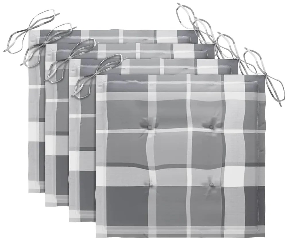 Cadeiras de jantar p/ jardim 4 pcs c/ almofadões acácia maciça