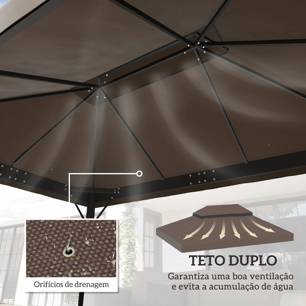 Toldo de Substituição para Pérgola 4x3 m Toldo para Pérgola com Teto D