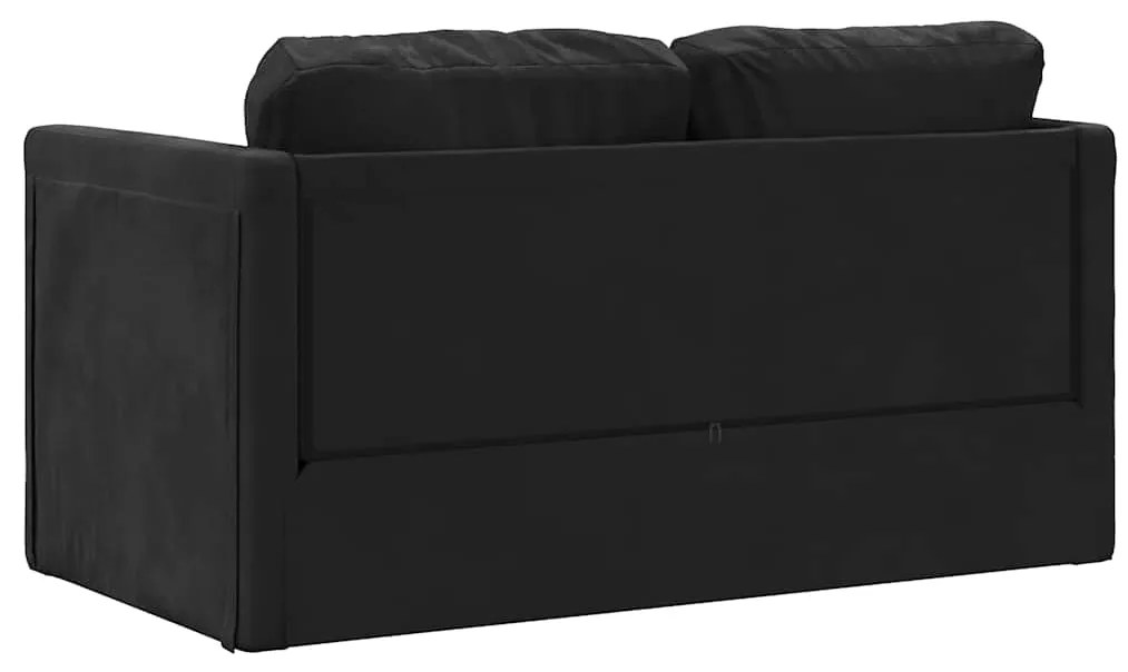 Sofá-cama sem pés 122x204x55 cm veludo preto