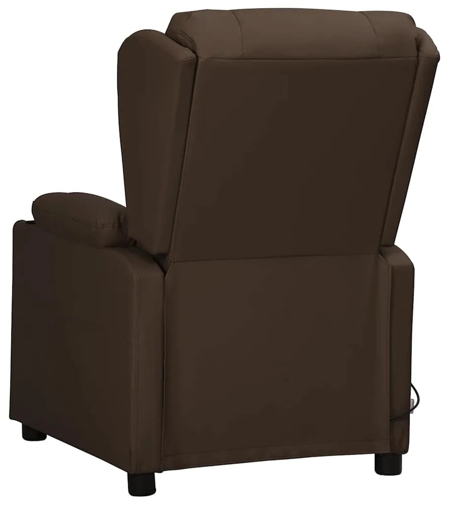 Cadeira de massagens couro artificial castanho