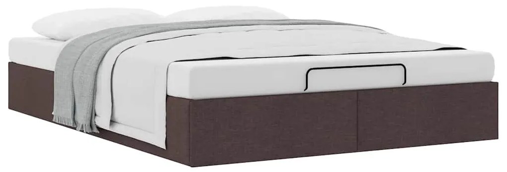 Estrutura de cama otomana sem colchão 140x190cm castanho-escuro