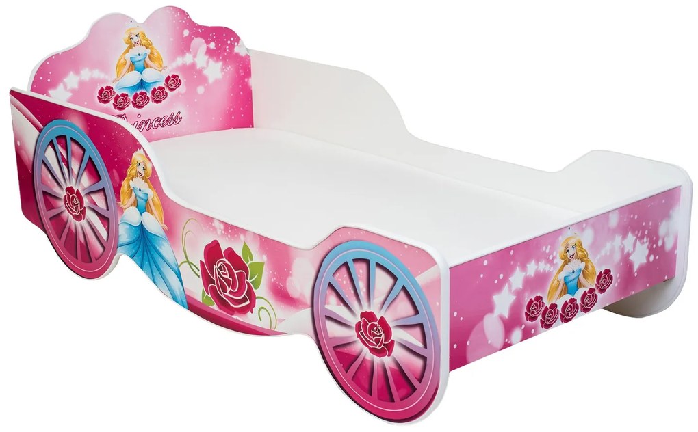 Cama infantil Kareta princesa 160x80 multicolorida - colchão e estrado incluído