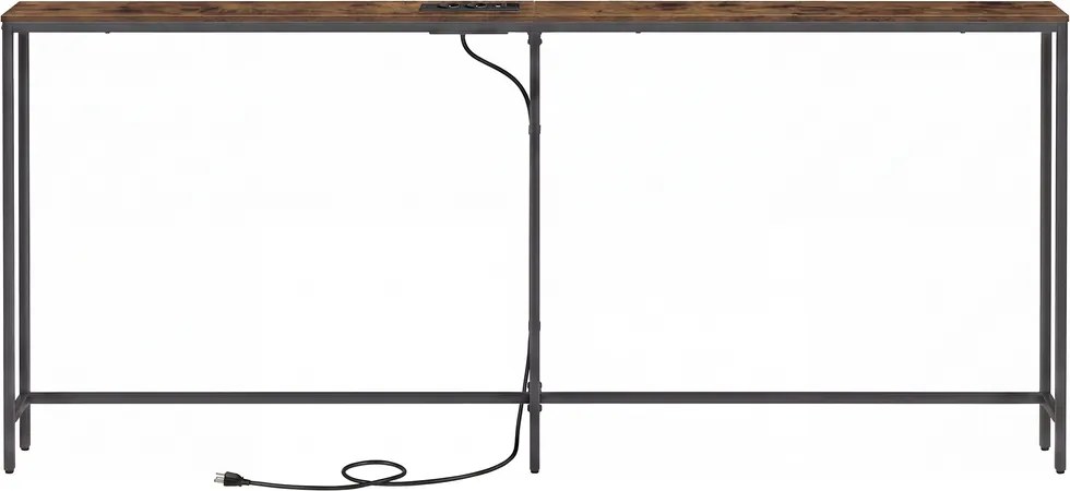 Mesa consola 15 x 200 x 80 cm, mesa de apoio, mesa de entrada, estreita castanho-preto