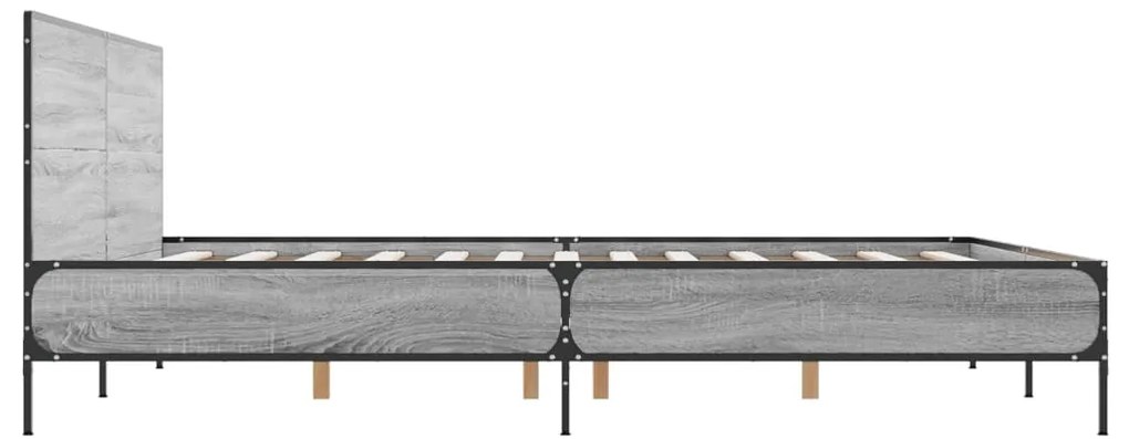 Estrutura de cama 140x200 cm derivados de madeira/metal