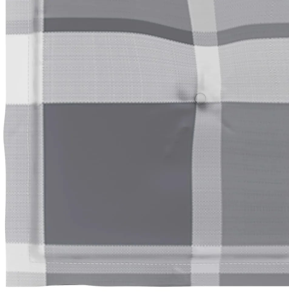 Cadeiras jardim c/ almofadões xadrez cinzento 2 pcs teca maciça