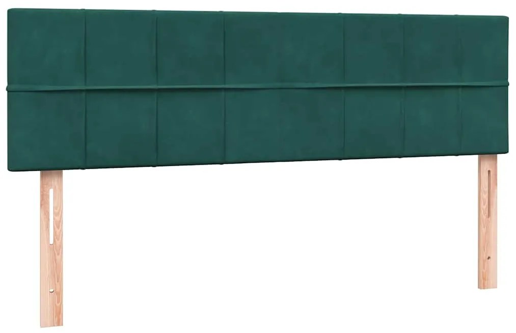 Box Cama primavera com Colchão Verde Escuro 140x210 cm Veludo